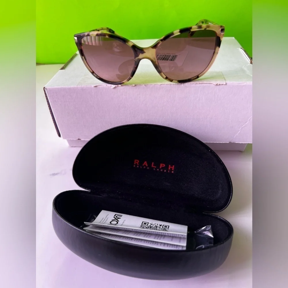 Ralph Lauren RA5160 1116/14 57. 17 13 New Brown Snakeskin Print/Gold Sunglasses